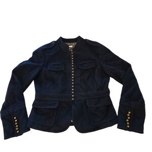 J. Crew black military style wool blazer jacket sz 6